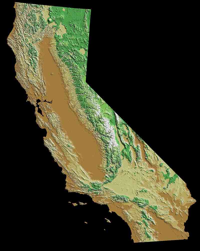 Relief Map of California