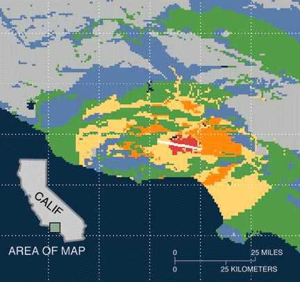 Northridge Quake Shake Intensity Map